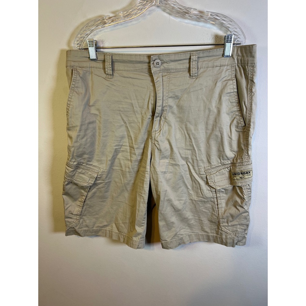 Unionbay Mens Cargo Shorts Stretch Twill Khaki 36